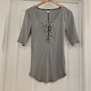 WE THE FREE Striped Lace Up Striped Top Size large